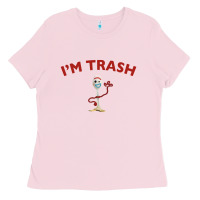 Bubblegum Pink i'm trash forky Ladies Tee - InspiraDesign