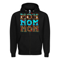 Black mom mom mom Zipper Hoodie - AdoDesignShop