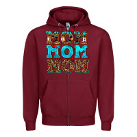 Burgundy mom mom mom Zipper Hoodie - AdoDesignShop