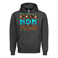 Charcoal Heather mom mom mom Zipper Hoodie - AdoDesignShop