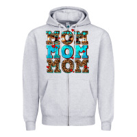 Heather Grey mom mom mom Zipper Hoodie - AdoDesignShop