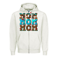 Oatmeal Heather mom mom mom Zipper Hoodie - AdoDesignShop