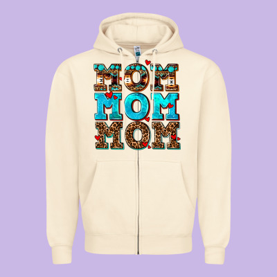 Mom Mom Mom Zipper Hoodie Designed By Adodesignshop