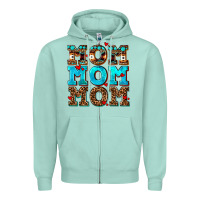 Seafoam mom mom mom Zipper Hoodie - AdoDesignShop