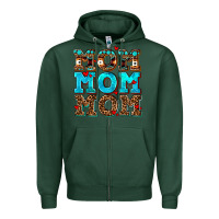 Sports Green mom mom mom Zipper Hoodie - AdoDesignShop