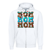 White mom mom mom Zipper Hoodie - AdoDesignShop
