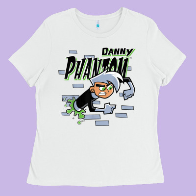 Danny Phantom Coming Through Brick Wall Ladies Tee Designed By Inspiradesign