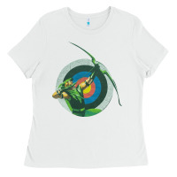 White Green Arrow DC, Green Arrow DC vintage, Green Arrow DC art, Green Arro Ladies Tee - InspiraDesign