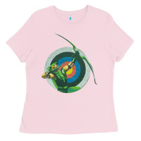 Bubblegum Pink Green Arrow DC, Green Arrow DC vintage, Green Arrow DC art, Green Arro Ladies Tee - InspiraDesign