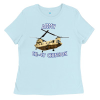 Baby Blue ARMY CH-47 CHINOOK HELICOPTER Ladies Tee - InspiraDesign