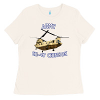 Bone ARMY CH-47 CHINOOK HELICOPTER Ladies Tee - InspiraDesign