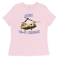 Bubblegum Pink ARMY CH-47 CHINOOK HELICOPTER Ladies Tee - InspiraDesign