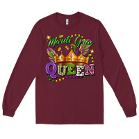 Burgundy mardi gras queen Long Sleeve Tee - FaDigitalArtStudio