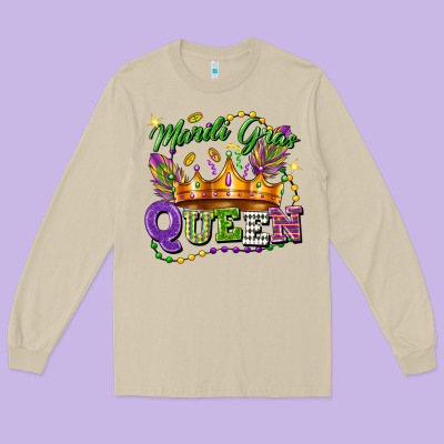 Mardi Gras Queen Long Sleeve Tee Designed By Fadigitalartstudio