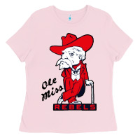 Bubblegum Pink vintage colonel reb mascot Ladies Tee - ArtChic