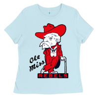 Baby Blue vintage colonel reb mascot Ladies Tee - ArtChic