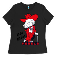 Black vintage colonel reb mascot Ladies Tee - ArtChic