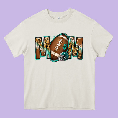 American Football Mom Heavy Core Tee Designed By Jasminsmagicworld