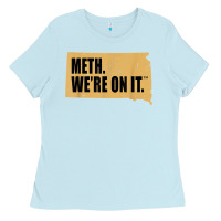 Baby Blue mens meth we're on it south dakota anti drugs campaign vintage t shirt Ladies Tee - ArtChic