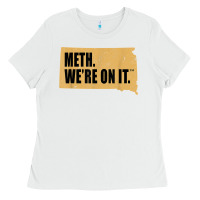 White mens meth we're on it south dakota anti drugs campaign vintage t shirt Ladies Tee - ArtChic