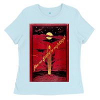 Baby Blue From The Earth To The Moon Jules Verne Book Cover Design Ladies Tee - ArtChic