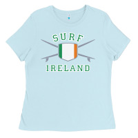 Baby Blue ireland surfing hoodie  irish flag surfboards design Ladies Tee - ArtChic