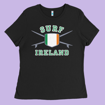 Ireland Surfing Hoodie  Irish Flag Surfboards Design Ladies Tee Designed By Artchic