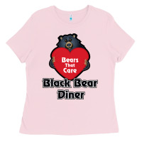 Bubblegum Pink resto, black bear diner Ladies Tee - ArtChic