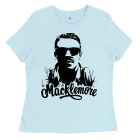 Baby Blue macklemore portrait Ladies Tee - ArtChic