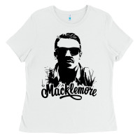 White macklemore portrait Ladies Tee - ArtChic