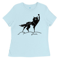 Baby Blue fantastic mr fox wolf Ladies Tee - ArtChic
