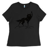 Black fantastic mr fox wolf Ladies Tee - ArtChic