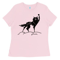 Bubblegum Pink fantastic mr fox wolf Ladies Tee - ArtChic