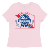 Bubblegum Pink pabst blue ribbon 1 Ladies Tee - ArtChic