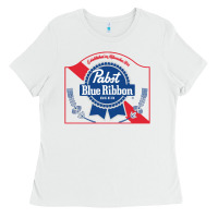 White pabst blue ribbon 1 Ladies Tee - ArtChic