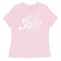 Bubblegum Pink Yay Go Sports Vintage Funny Sports Ladies Tee - ArtChic