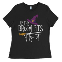 Black if the broom fit fly it Ladies Tee - ArtChic