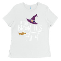 White if the broom fit fly it Ladies Tee - ArtChic