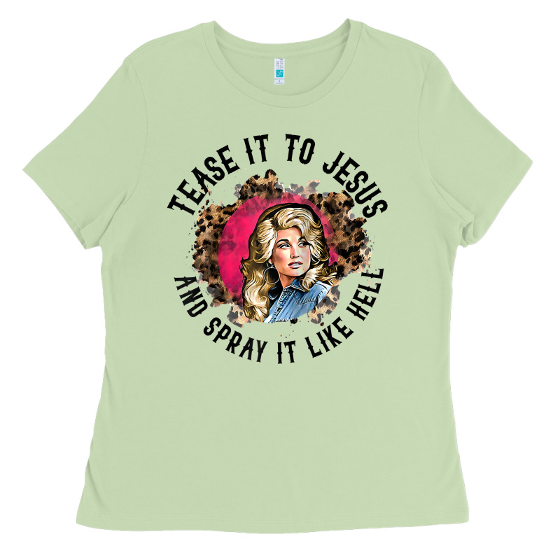 Tease It To Jesus And Spray It Like Hell Leopard Western Raglan Baseba Ladies Tee by ArtChic | Teevron