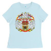 Baby Blue praha prague czech republic coat of arms ex czechoslovakia t shirt Ladies Tee - ArtChic