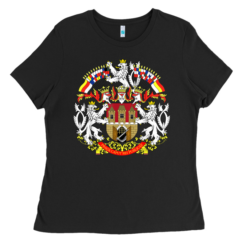 Praha Prague Czech Republic Coat Of Arms Ex Czechoslovakia T Shirt Ladies Tee by ArtChic | Teevron