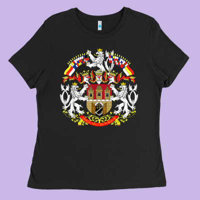 Praha Prague Czech Republic Coat Of Arms Ex Czechoslovakia T Shirt Ladies Tee Designed By Artchic