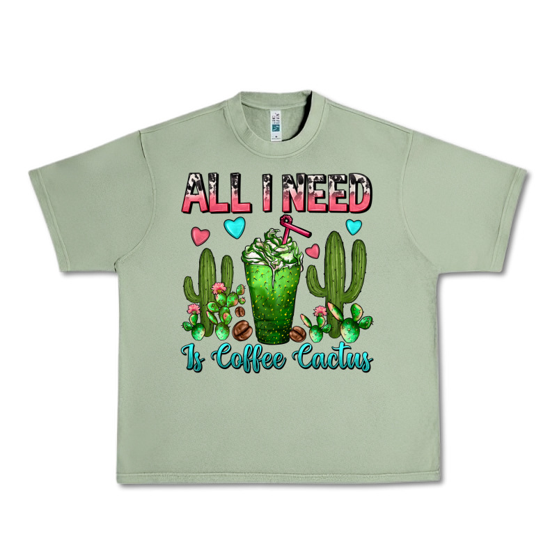 All I Need Is Coffee Cactus Frappe Urban Heavy Tee by FaDigitalArtStudio | Teevron