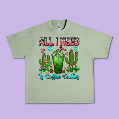 All I Need Is Coffee Cactus Frappe Urban Heavy Tee Designed By Fadigitalartstudio