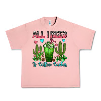 Salmon All I Need Is Coffee Cactus Frappe Urban Heavy Tee - FaDigitalArtStudio