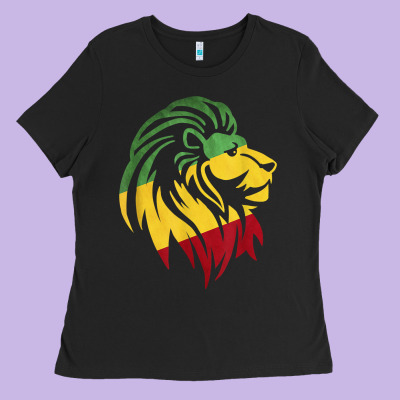 Lion Of Judah Reggae, Rasta, Ethiopia Jamaican Roots Ladies Tee Designed By Artchic