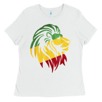 White Lion of Judah Reggae, Rasta, Ethiopia Jamaican Roots Ladies Tee - ArtChic