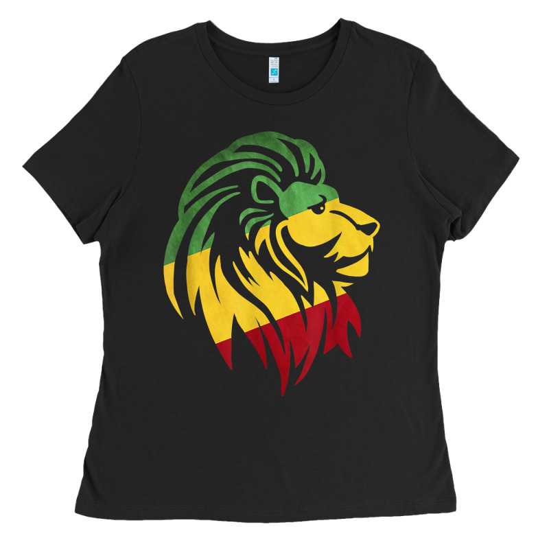 Lion Of Judah Reggae, Rasta, Ethiopia Jamaican Roots Ladies Tee by ArtChic | Teevron