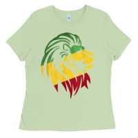 Matcha Lion of Judah Reggae, Rasta, Ethiopia Jamaican Roots Ladies Tee - ArtChic