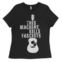 Black This Machine Kills Fascists Ladies Tee - ArtChic